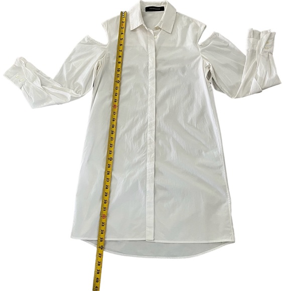 Thakoon Cotton Shirting Long Sleeve Cold Shoulder Button Down Shirt Dress Sz 10 - Picture 4 of 12